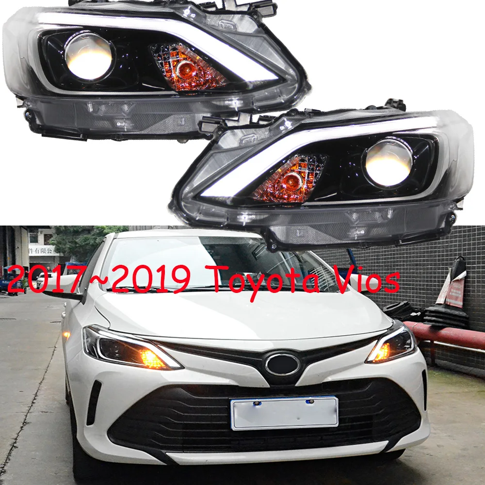 

car bumper headlamp Vios headlight 2017~2019y LED DRL car accessories HID xenon front vios light fog