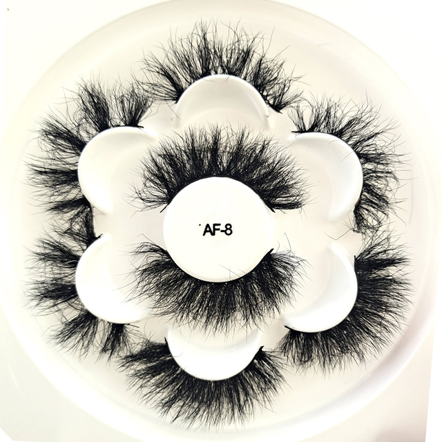 4Pair 3D Mink Eyelashes Fluffy Dramatic Eyelashes Makeup Wispy Mink Lashes Natural Long False Eyelashes Thick Fake Lashes