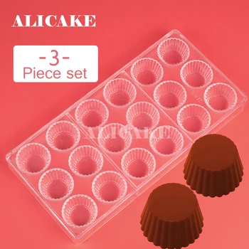 

Polycarbonate Chocolate Molds 3pcs Tray Form 18 Cavity Cupcake Chocolate Moulds Plastic Baking Mold Pastry Bakeware Tools