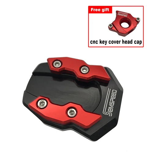 Красный SEMSPEED N-MAX155 комплект подстраиваются под стопу сбоку подставки ключи Кепки замок чехол для ключей Защитная крышка для NMAX 155 150 125 - Цвет: Красный