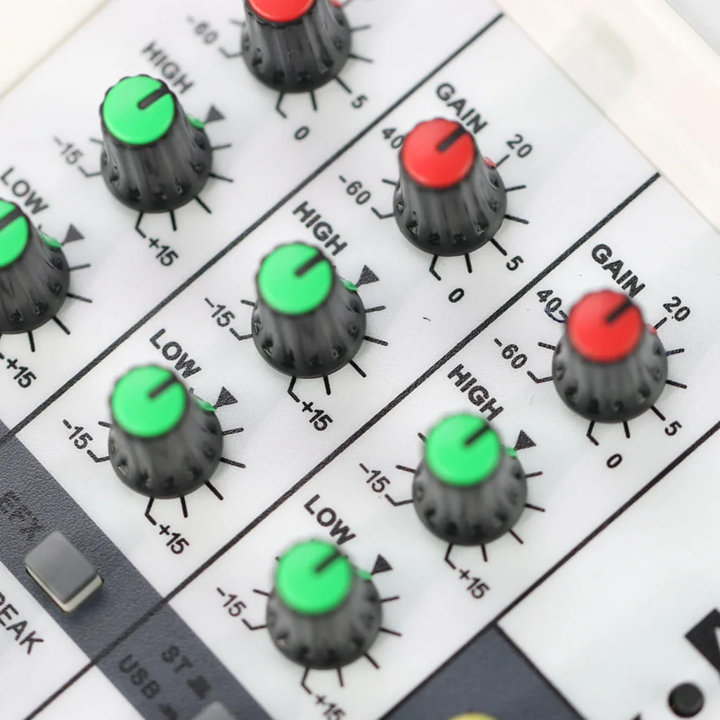 Multi-purpose 4-channel Audio Mixer USB Mixing Console DJ Sound Card 48V Phantom Power Home Music Recording Webcast Small Mixer