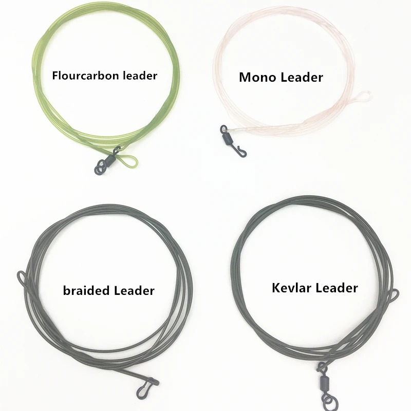

1M Carp Fishing lead Leader Line Mono/Braided/Fluorocarbon/Nylon With Easy Clip QC Swivel lead core leader hooklink line