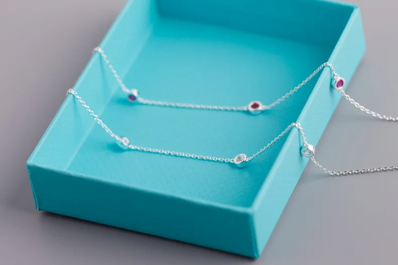 Goede TSHOU246 Vrouw ronde zirkoon blauw wit rood armband meisje leuke ketting