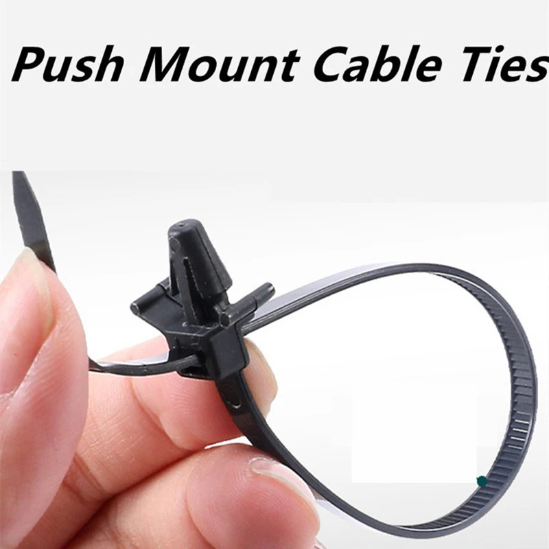 500pcs 3x100mm Push Mount Wire Ties ,nylon screw push mount cable tie