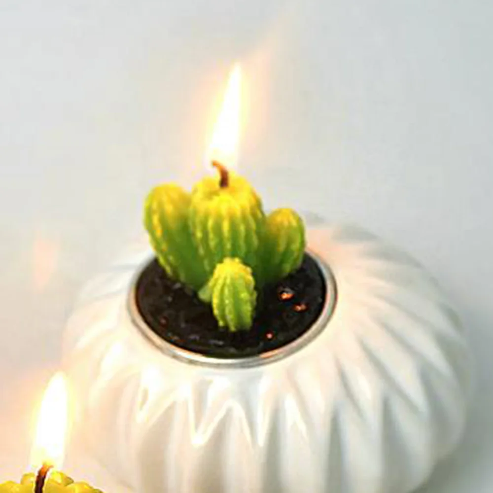 

6pcs Creative Cactus candle Plant Green Cactus Meaty Candle Romantic Home Decoration Crafts