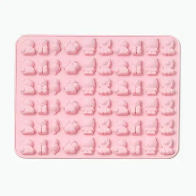 50 сеток помадка Конфеты Силиконовые формы клейкий бабочка/фрукты/сердце форма желе медведь противни для пирожных резиновый шоколад производитель - Цвет: Lovely pink