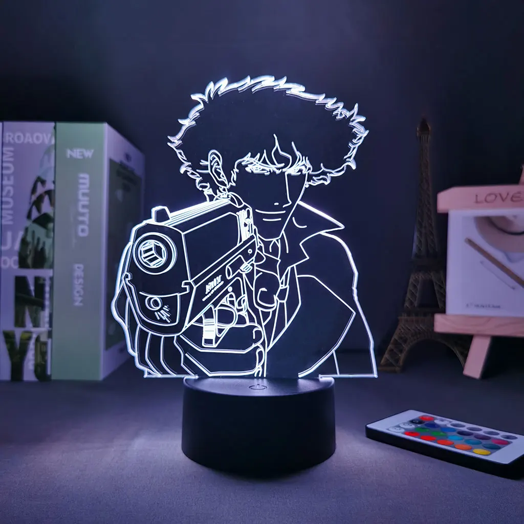 11.11 Deal Promotion Anime Cowboy Bebop Spike Led Light Manga 3d Lamp Figures Night Portable Lighting anime decor | Освещение
