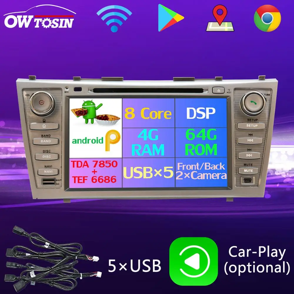 

HD IPS 1024*600 Octa Core Android 8.0 Car DVD Player For Toyota Camry 2007 2008 2009 2010 2011 With Radio Bluetooth GPS Navi