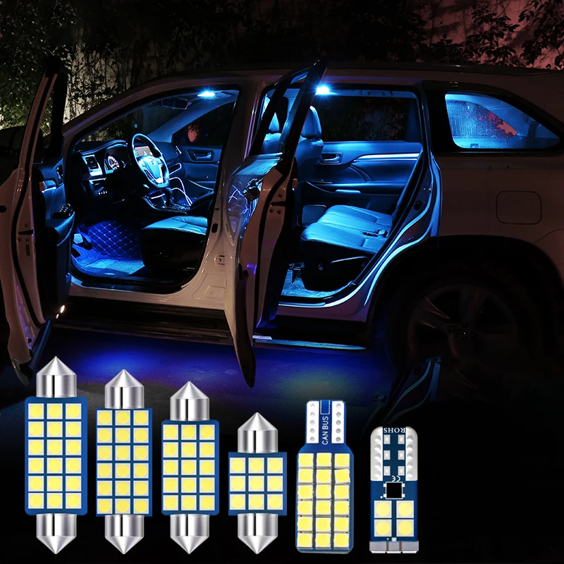 

12v Error Free Car LED Bulbs 4pcs Kit Auto Interior Dome Reading Lamp Trunk Light For Nissan Kicks 2018 2019 2020 Accessories
