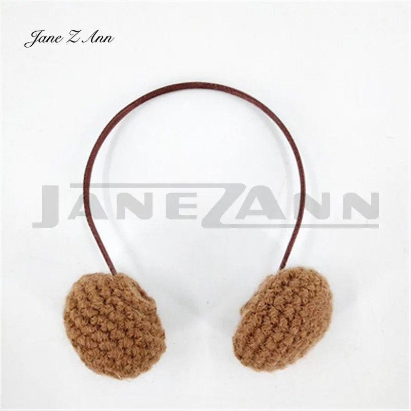 brown earphone Jane Z Ann новорожденный реквизит для фотосессии мини маленький компьютер ПК+ наушники маленький костюм рабочего ребенка креативный студийный съемка аксессуары - Цвет: brown earphone