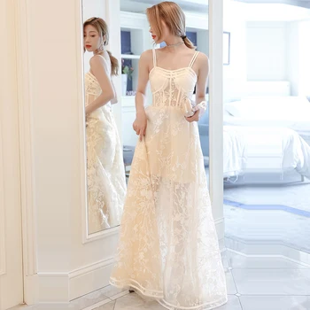 

Prom Dresses White Sexy Lace Vestidos De Gala Sleeveless Women Party Night Dress 2020 Plus Size Sling Boat Neck Prom Gowns E684