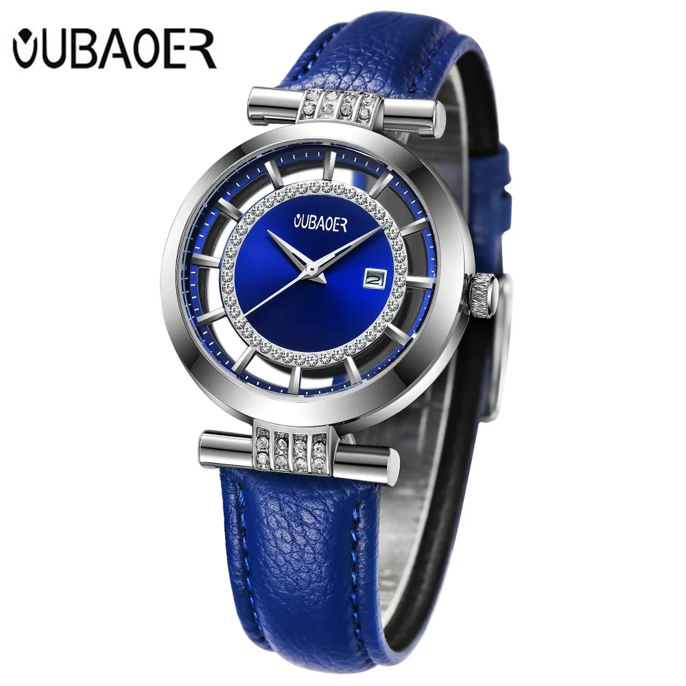 Женские часы-браслет OUBAOER люксовый бренд Montre Femme кожаный ремешок кварцевые часы модные женские часы Relogio Feminino