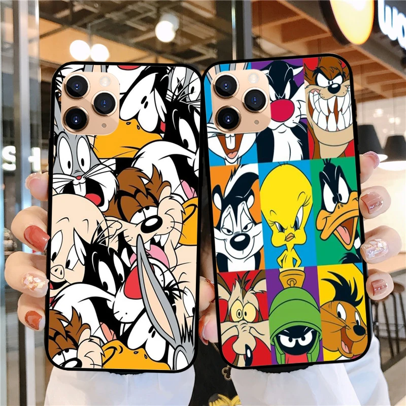 Матовый силиконовый чехол с мультяшным рисунком для iPhone 11Pro Max 11 SE 2020 5S 6 7 8Plus Xr XS X