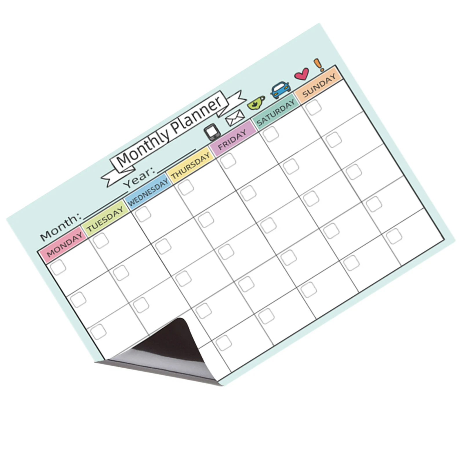 New Magnetic Weekly & Monthly Planner Whiteboard Fridge Magnet Flexible Daily Message Drawing Refrigerator