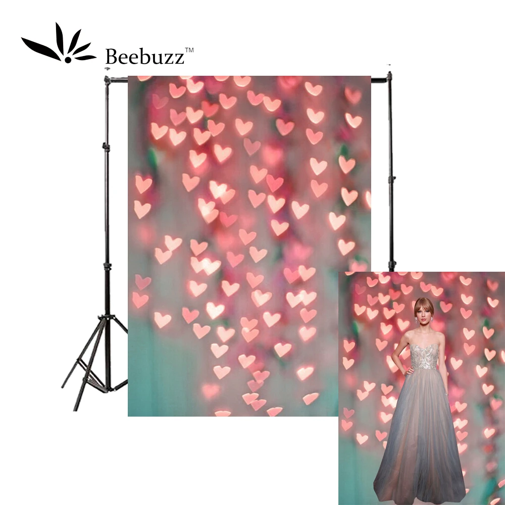 Фон для фотосъемки Beebuzz розовый неоновый фон в горошек со звездами Фотофон