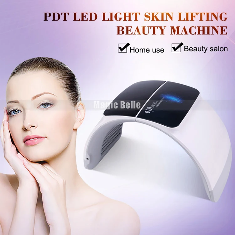 Новейший светодиодный фотон 7 цветов светильник для макияжа лица Лечение Красота уход за кожей, омоложение машина