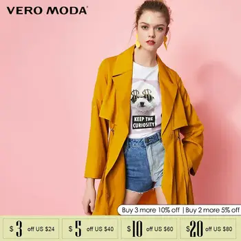 

Vero Moda Women's Lapel Lace-up Trench Coat | 319121503