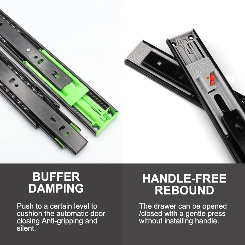 LWZH 10-20in Soft Close Ball Bearing Drawer Slides Mount Full Extension Drawer Runners Furniture Hardware