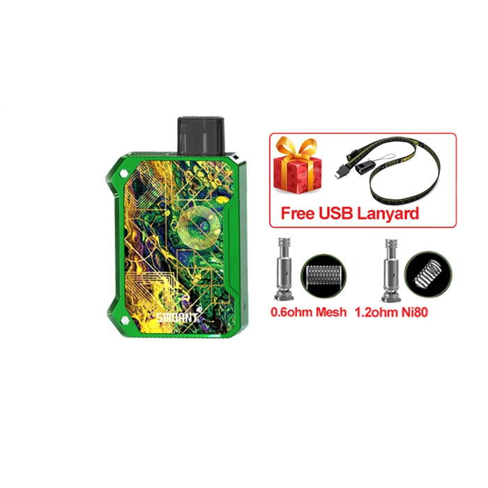green Smoant Battlestar Детский комплект 750 мАч Pod Vape 15 Вт 2 мл картридж Ом Ni80/Ом сетчатая катушка комплекты электронных сигарет vs Pasito Drag Nano - Цвет: green