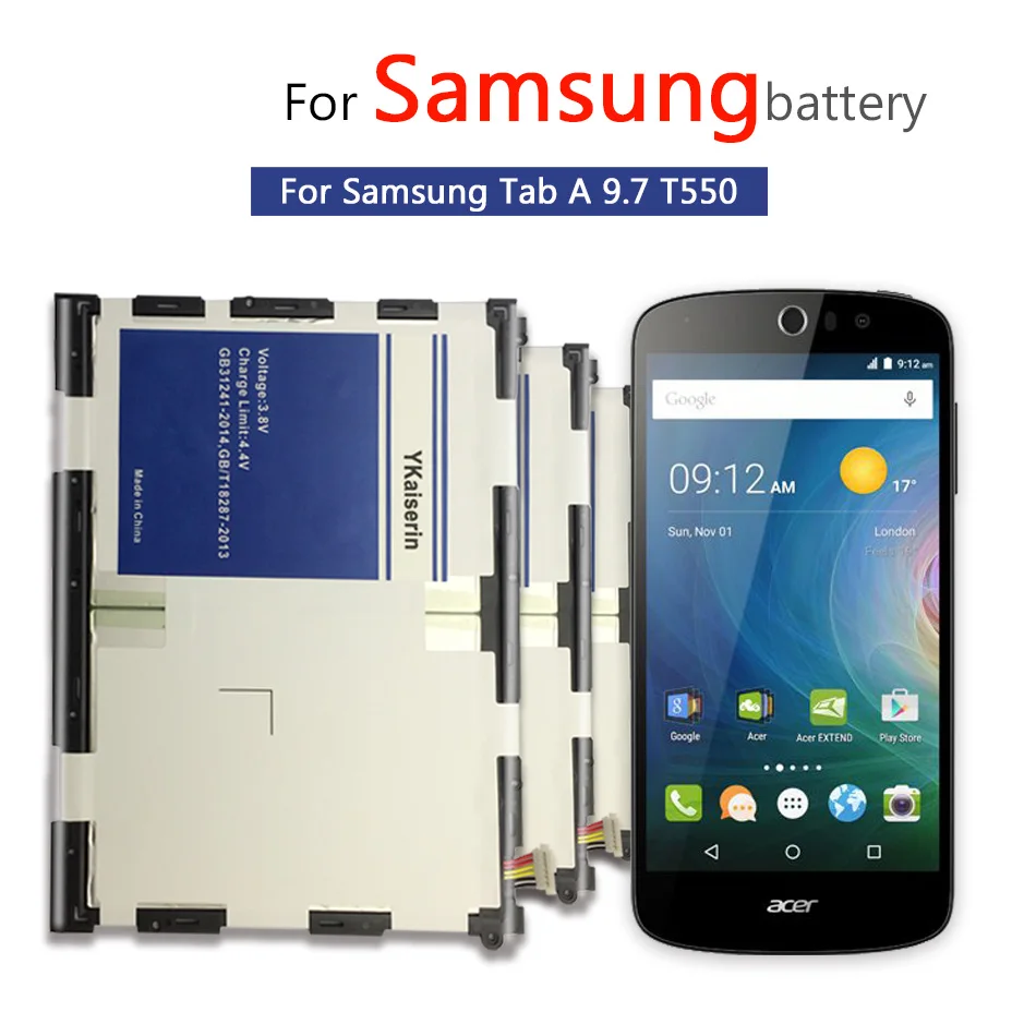 Батарея для samsung T550 EB-BT550ABE 6000 мА-ч для samsung Galaxy Tab A 9," T555 SM-T550 SM-P550 SM-P351 планшет Батарея