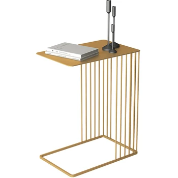

Luxury Gold Creative Wrought Iron Coffee Table Modern Minimalist Small Table Bedroom Bedside Table Sofa Side Tables Furniture