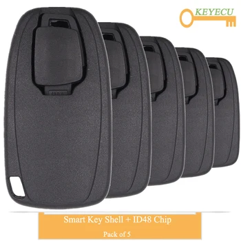 

KEYECU 5PCS Smart Emergency Remote Car Key Shell Case for Audi A3 A4 A5 A6 A8 S3 S4 S6 S8 Q7, Fob Transponder Key With ID48 Chip