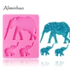 DY0078 Shiny Elephant Mom and baby silicone Keychains mold animal Key chain Pendant clay DIY Jewelry Making epoxy Resin mold ► Photo 1/6