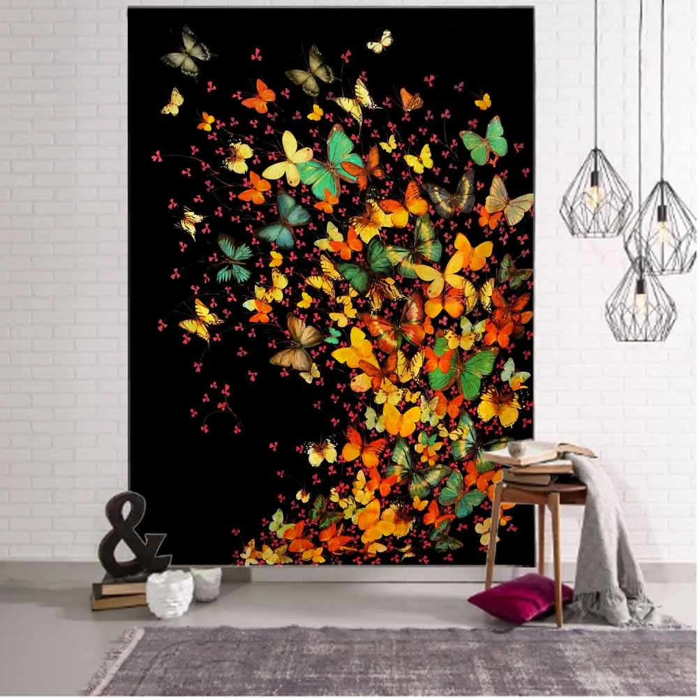 Tapestry Fantasy Art Wall Hanging Cloth Butterfly Home Art Decoration Bohemian Dormitory Bedroom Wall Decoration Tapestry 3