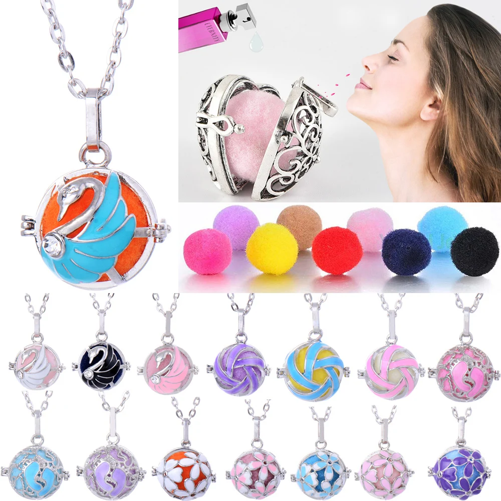 10 шт./лот ароматерапия клетка колье в винтажном стиле полые медальон красочная