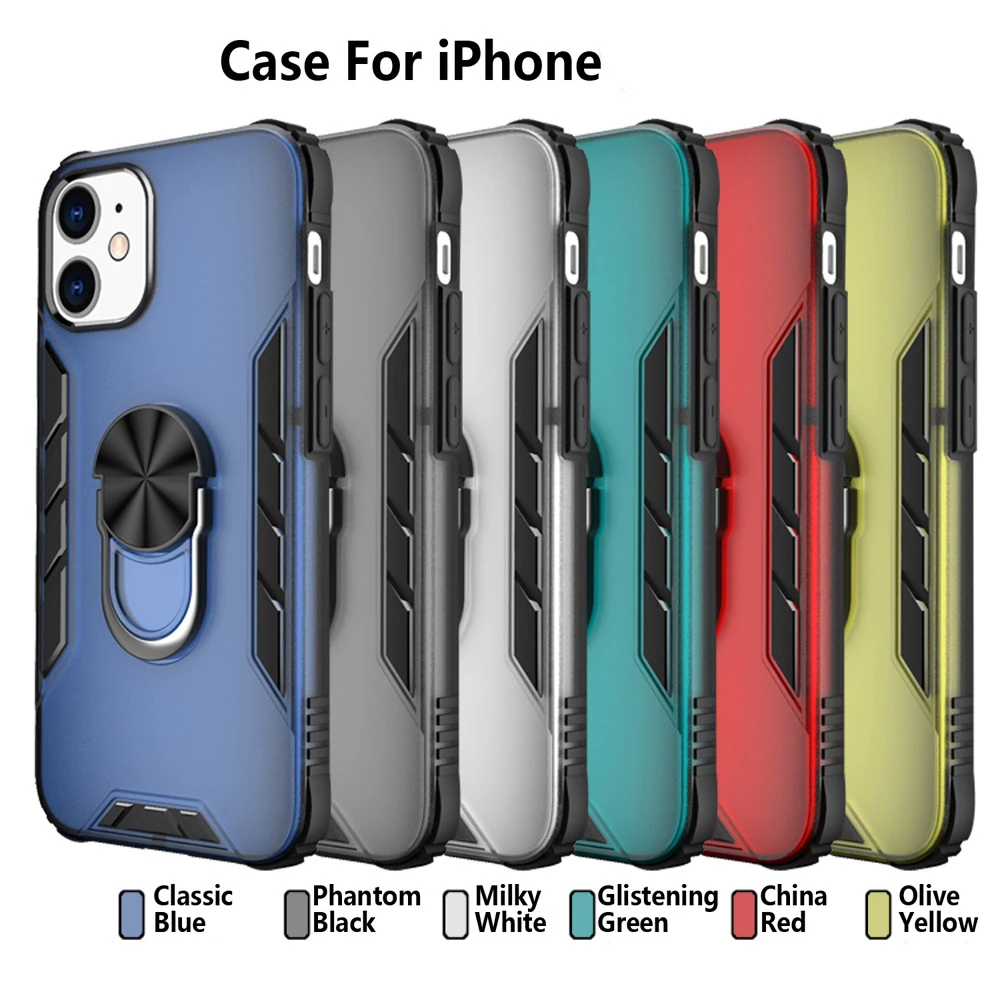 

Luxury Magnetic Ring Stand Cases Armor For iPhone 12 11 Pro XR XS Max 7 8 Plus Shockproof Protector Funda Cover Case Wholesale