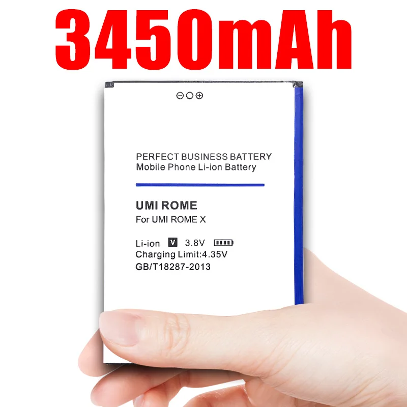 Высококачественная аккумуляторная батарея емкостью 3450 мАч для Umi Rome x Romex |