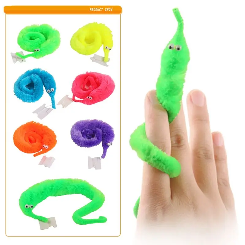 Tanie 100 sztuk partia pluszowe Mr. Fuzzy Magic Wiggle Worm Twisty Worm wypchane zwierzęta zabawki dla dzieci Tricky nowe zabawki