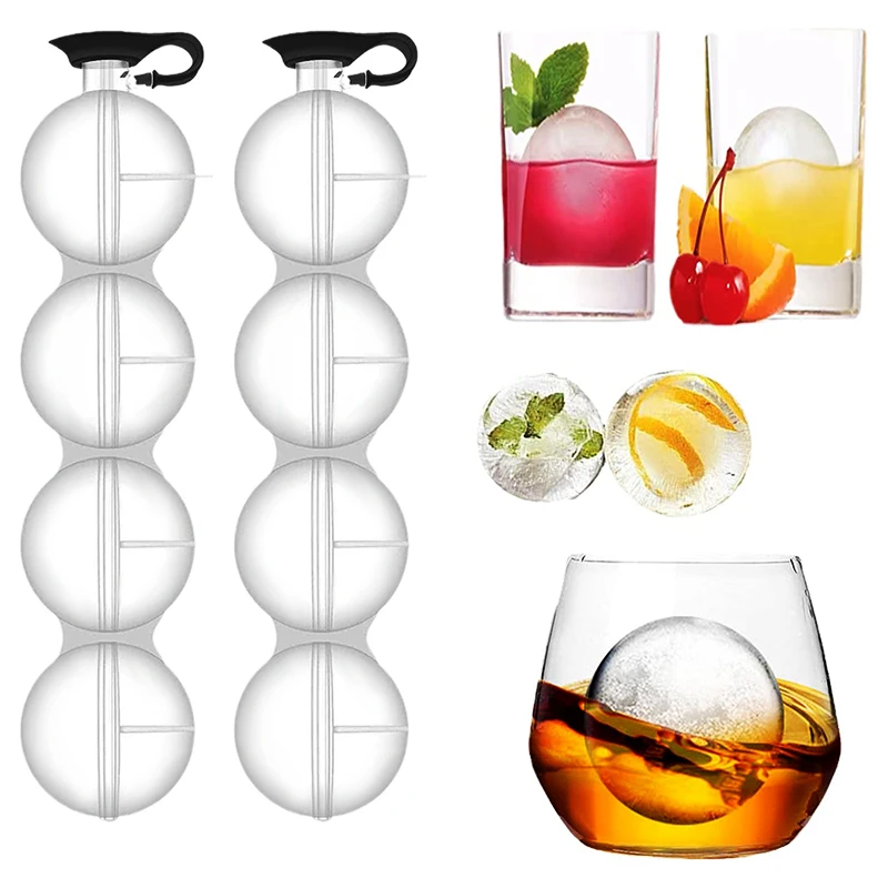 4 Cavity Whiskey Ice Cube Maker Mold Silicone Whiskey Cocktail DIY