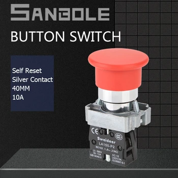 

Red Mushroom XB2 Push Button Switch 10A Momentary/Reset Electric Power Supply Flat Round 1NC Waterproof Combined