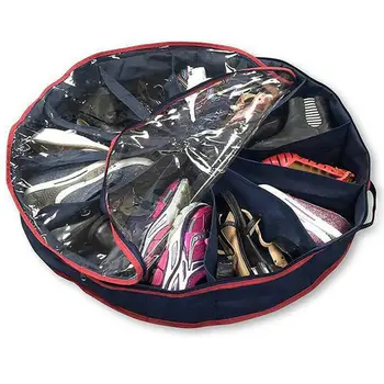 

12 Pairs Shoes Round Storage Organizer Holder Container Under Bed Closet Box Bag