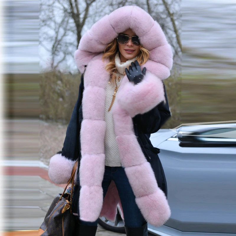 winter jacket women new long parka real fur coat big Hood fur collar hooded parkas thick outerwear street style