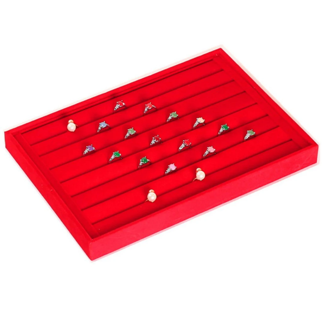 Ring Earring Necklace Jewelry Display Organizer Box Tray Showcase Holder