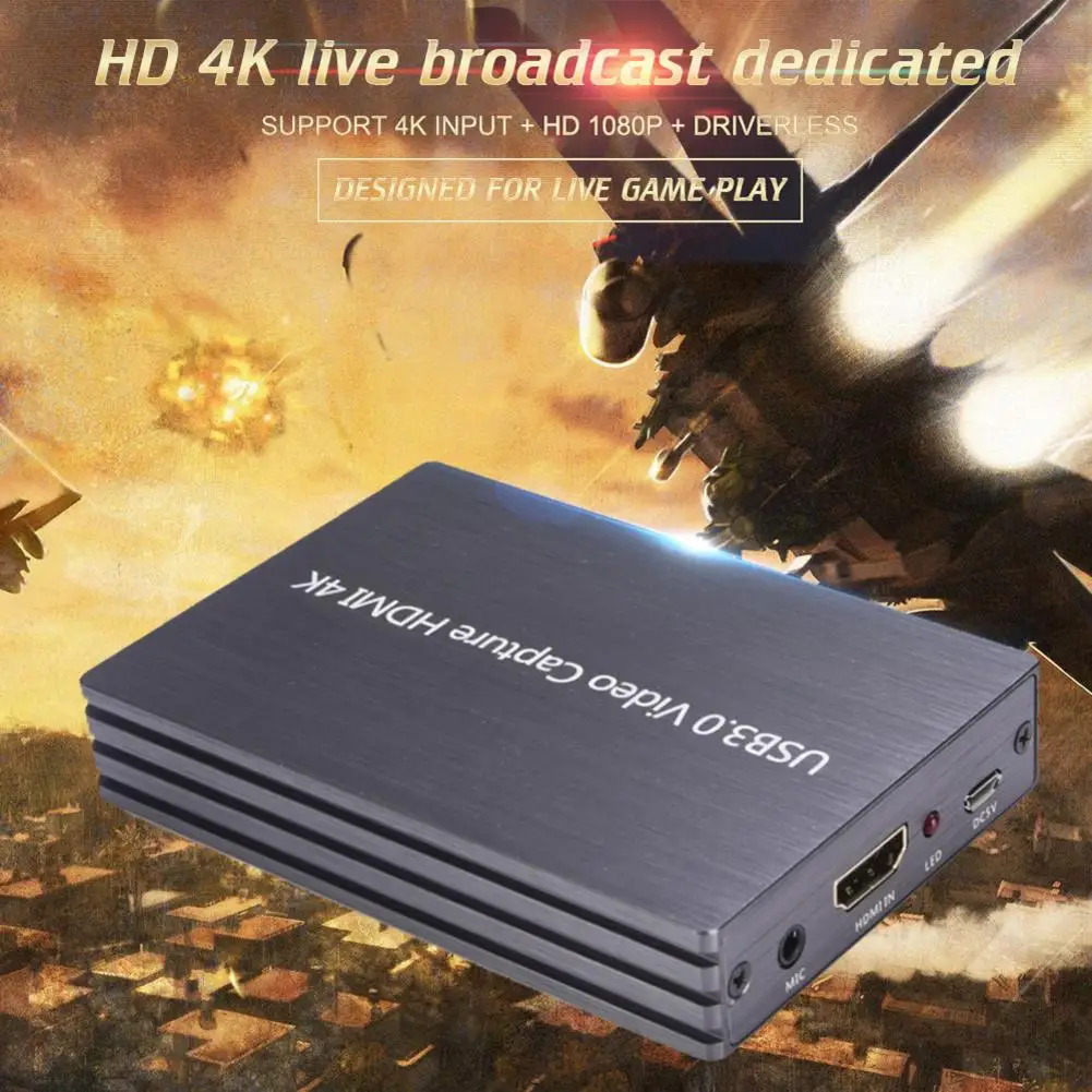 Карта захвата 4K HDMI для игр USB 3 0 1080P надежная портативная карта потокового