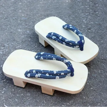 

Geta Clogs Women Men Unisex Japanese Style Wooden Shoes Summer Sandals Chinese Classial Home Slippers Traditional Spa Flip Flops