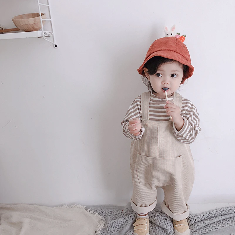 Autumn Baby Hat children fisherman hat cartoon cute basin cap men and women baby corduroy caps solid color warm hat