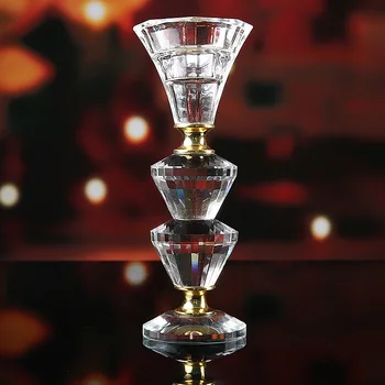 

Creative Minimalist Crystal Luxury American Home Wedding Props Candlestick Crystal Crafts Ornaments Christmas Centerpiece Bb50