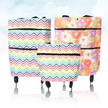 Складные большие емкости домашние продукты хозяйственная сумка Оксфорд ткань тележка модная тележка многоразовая Экологичная портативная на колесах