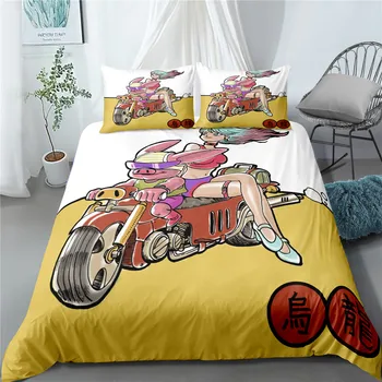 

3D Dragon Ball Fans Motorcycle Beauty Saiyan Graphic Duvet Cover Set Bedding Sets Quilt Comforter Cover Dropship