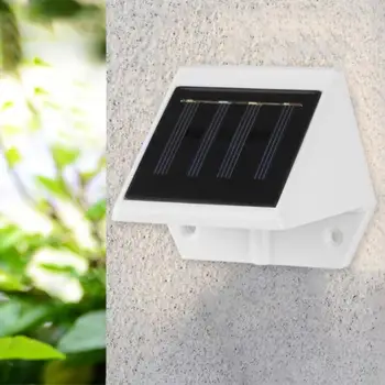 

4LED Fence Lamp Solar Powered Plastic Stair Wall Light Outdoor Garden Decor Automatically charging Solar Powered LED Lamp Newst