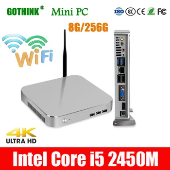 

GOTHINK mini pc with WiFi 8G 256G Intel Core i5 2450M Dual-core four-thread 2.5Ghz XP WIN7 / 8/10 LINUX 4K HDMI pocket pc vga