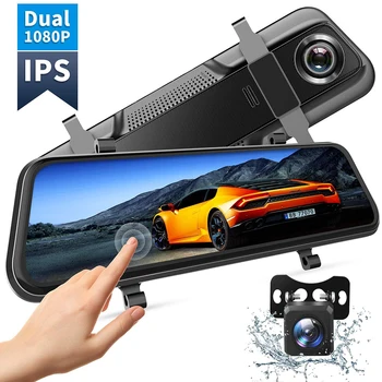 

VanTop H609 Dual 1080P Mirror Dash Cam 10" IPS Full Touch Screen Waterproof Backup Rear View Camera Night Vision Parking Monitor