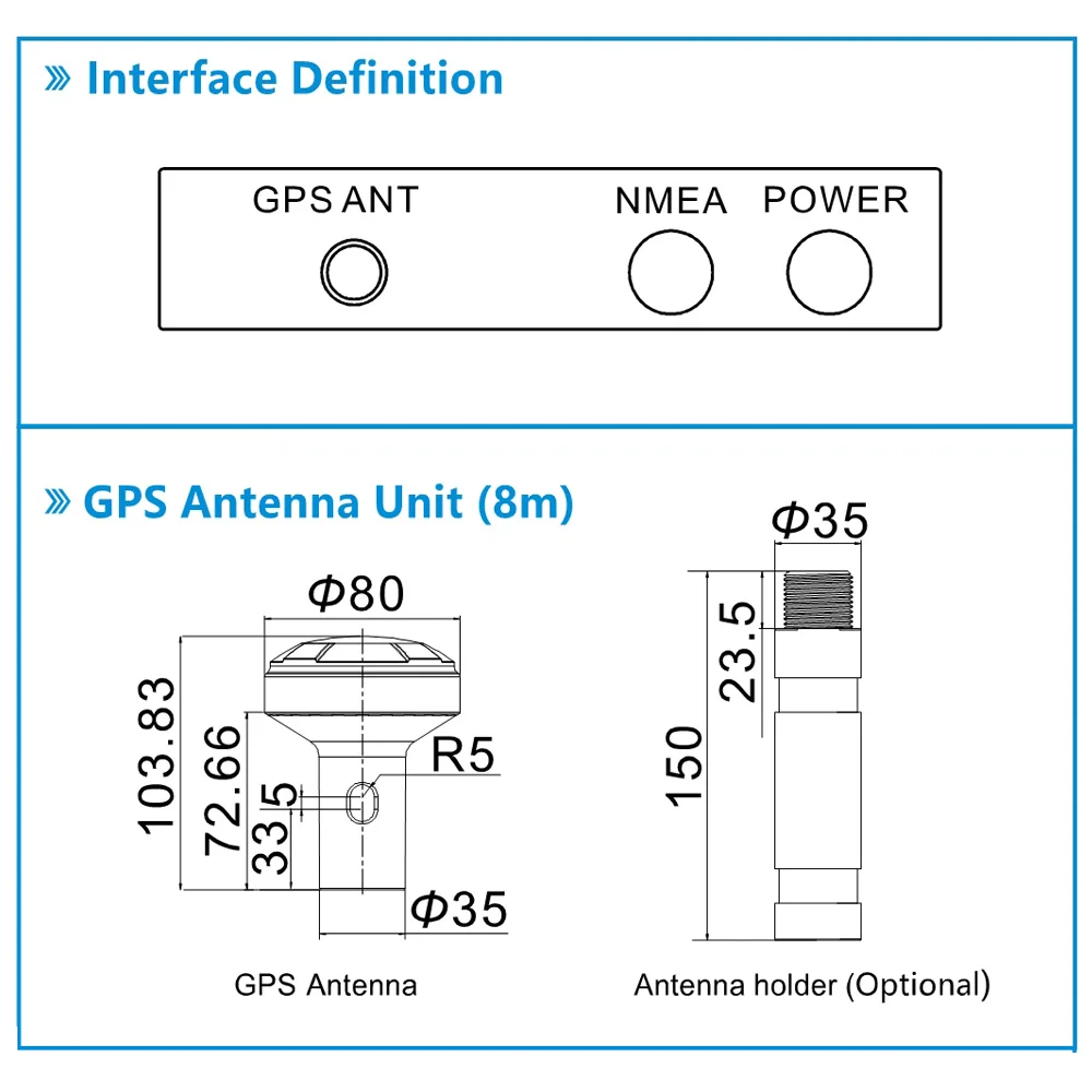 XF-520 Marine Satellite GPS Navigator LCD Display Dual-Mode Positioning Boat Chart Plotter GPS Navigation Dual-mode Navigator