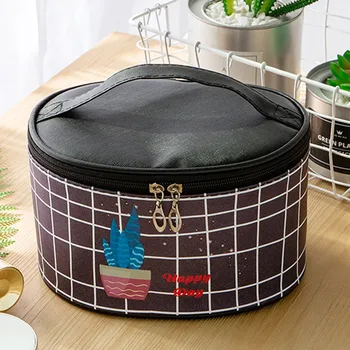 

2020 Women's Cosmetic Bag Zipper Grid Simple Large Capacity Oxford Cloth Storage Bag Soft Cosmetic Bag For Women #G2