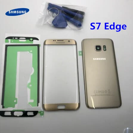 Задняя крышка для аккумулятора S7 стеклянный корпус двери сенсорный ЖК экран