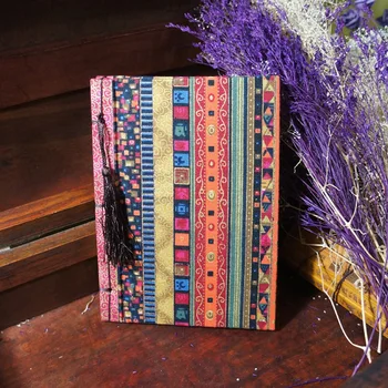 

3 pattern Retro hand-wired Chinese wind national series fabric book hot gold bar notebooks for students travelers notebook